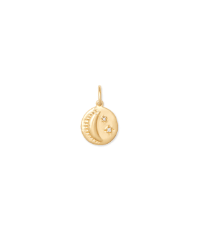 Celestial Coin Charm in 18k Gold Vermeil